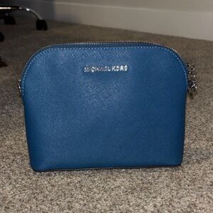 Michael Kors Teal Crossbody with Silver Chain